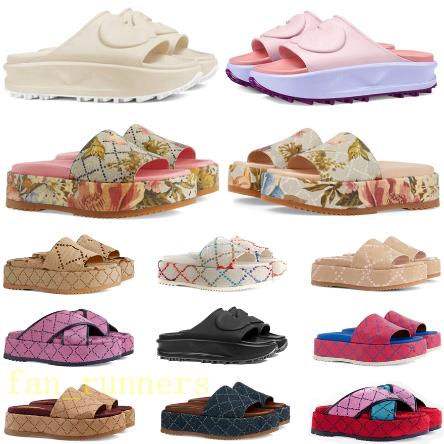 

Luxury Designer Womens letter Embroidery style Slippers Sandal Sliders Macaron thick bottom non-slip soft bottom fashion G house slipper women wear beach Sandals