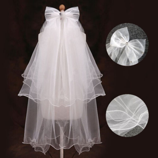 

White Bridal Lace Veil on Comb Bride to Be Hen Night Bachelorette Wedding Party