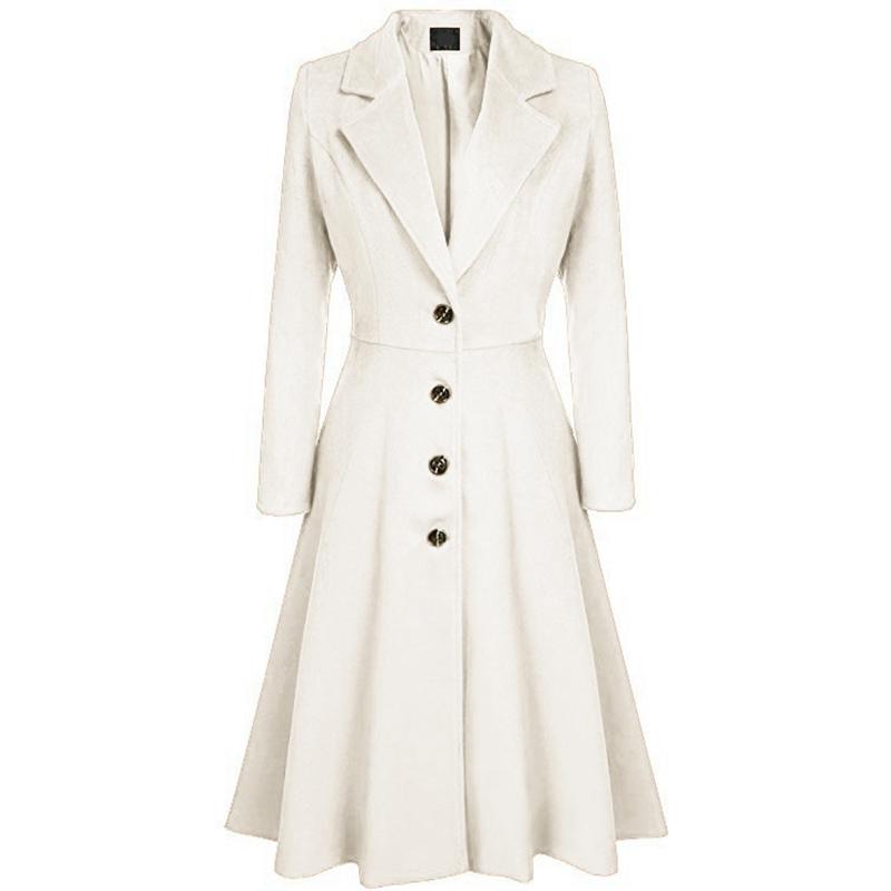 

Fur Wool Slim Outwear Wool Coats For Women Coats Long Design Female Casual Trench Black White Women Coat Winter New, Red