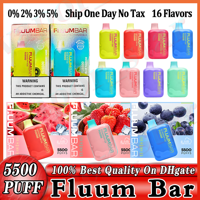 

Authentic Fluum Bar Disposable E cigarettes Puffs 5500 Vape Pen 13ml Pods Cartridge 650mAh Rechargeable Battery Vaporizer lost mary bar Puff 5000 Avaible