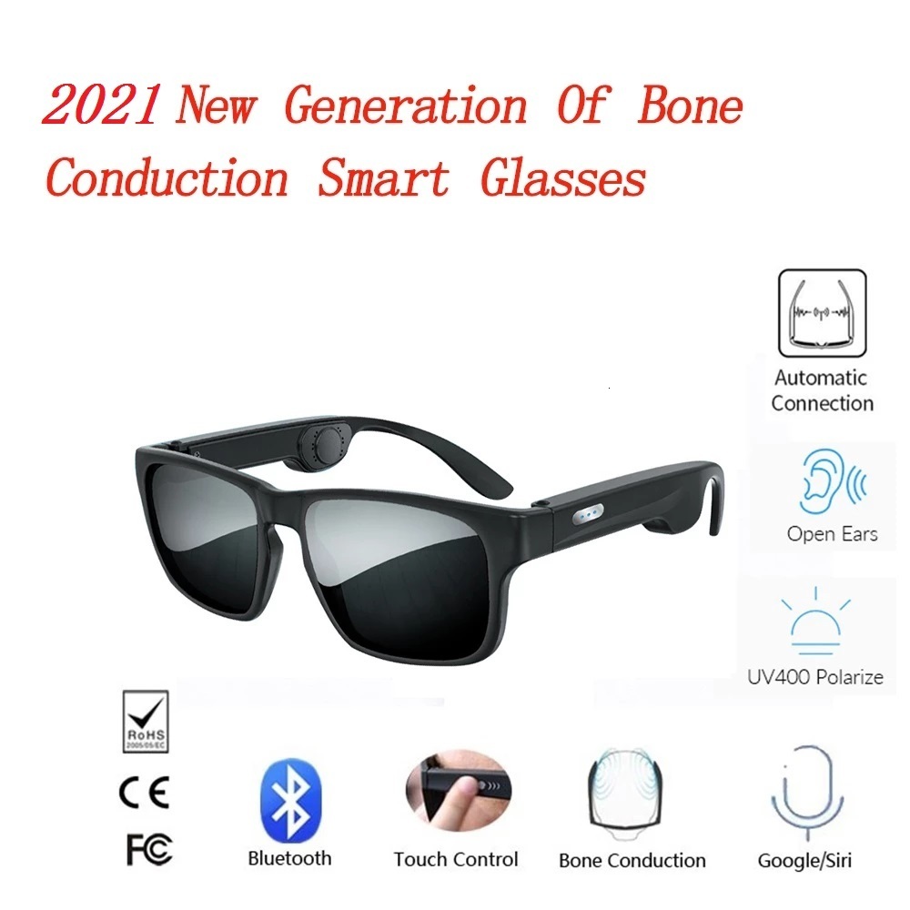 

Smart Glasses Bone Conduction Wireless Bluetooth 50 Stereo Headset Polarized Sunglasses Can Be Matched With Prescription Lens 230420