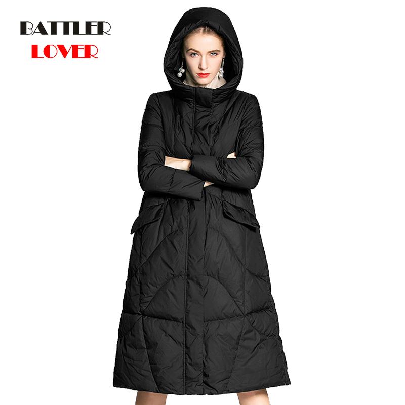 

Women's Down & Parkas Winter Thickened Hoody Jacket For Women 2023 European Style 95% White Duck Coat Female Loose Fitting Thick Outwear Ove, 100 pcs choose this