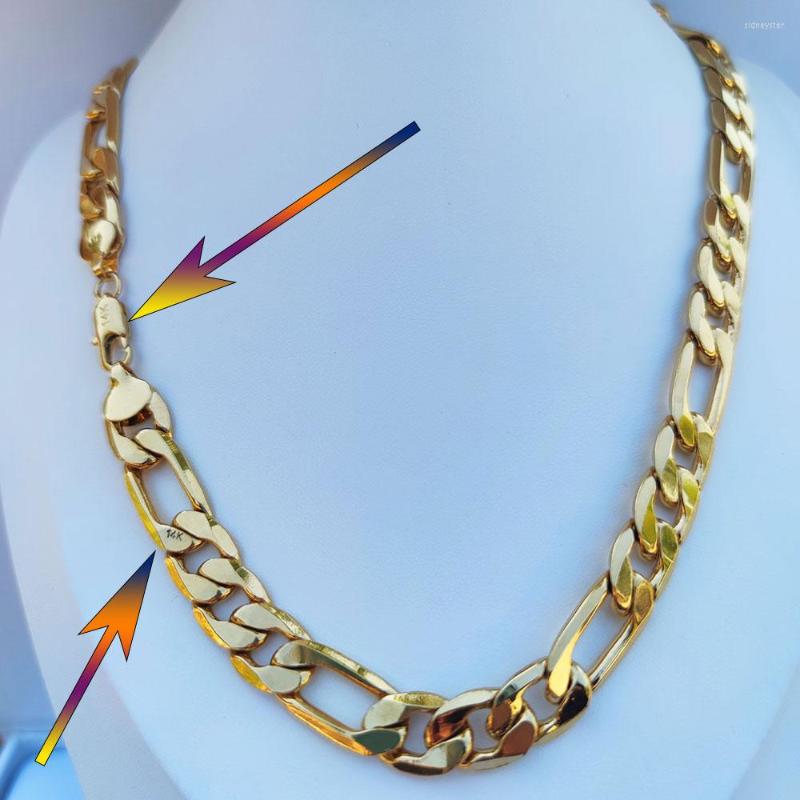 

Chains 12MM Punk Men's Necklace Gold Color Figaro Link Chain For Men Jewelry Wholesale Drop 24" 14k Stamp