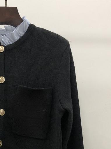 

Sweaters Autumn 2022 Korean Delicate Highend Elegant Cardigan Black Short Knit Blouse Female