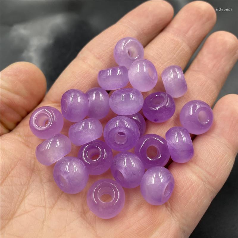 

Loose Gemstones 13mm Myanmar Jadeite Grade A Purple Jades Big Hole Abacus Beads For Jewelry Making Diy Necklace Earrings Bracelet