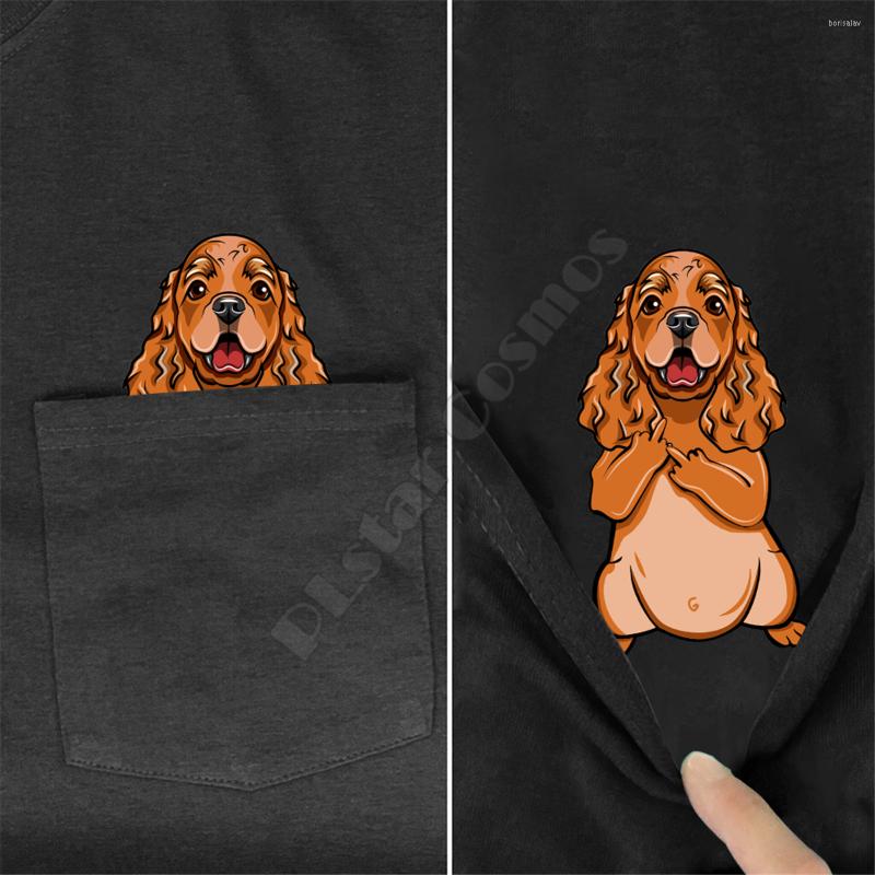 

Men's T Shirts PLstar Cosmos Shirt Summer Pocket Cocker Spaniel Printed T-shirt Men For Women Tops Funny Cotton Black Tees