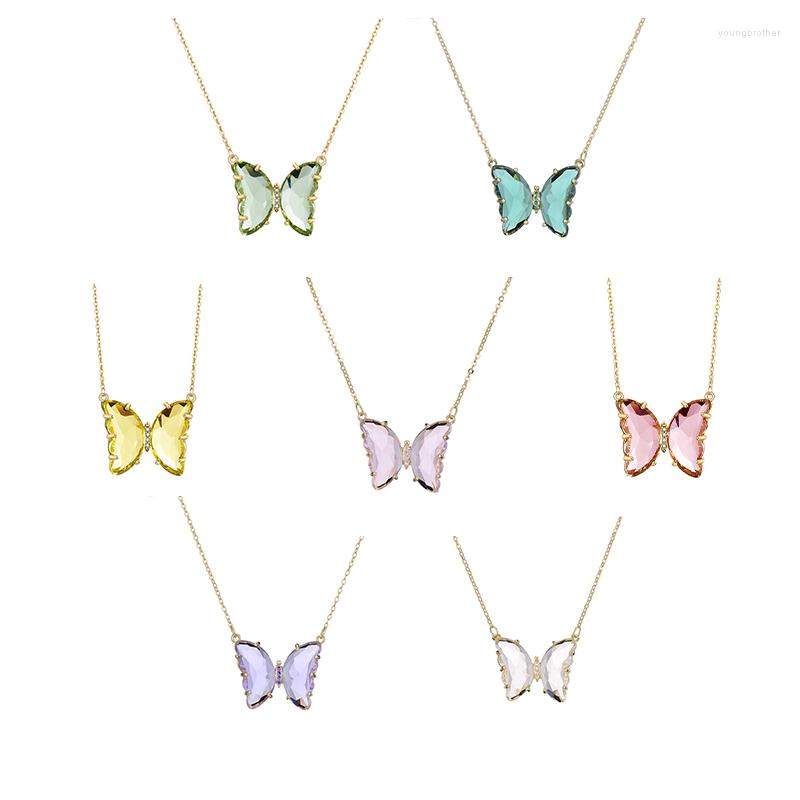 

Chains Fashion Brand Jewelry Crystal Butterfly Charm Pendant&necklaces For Women Delicate Chain Choker Necklaces