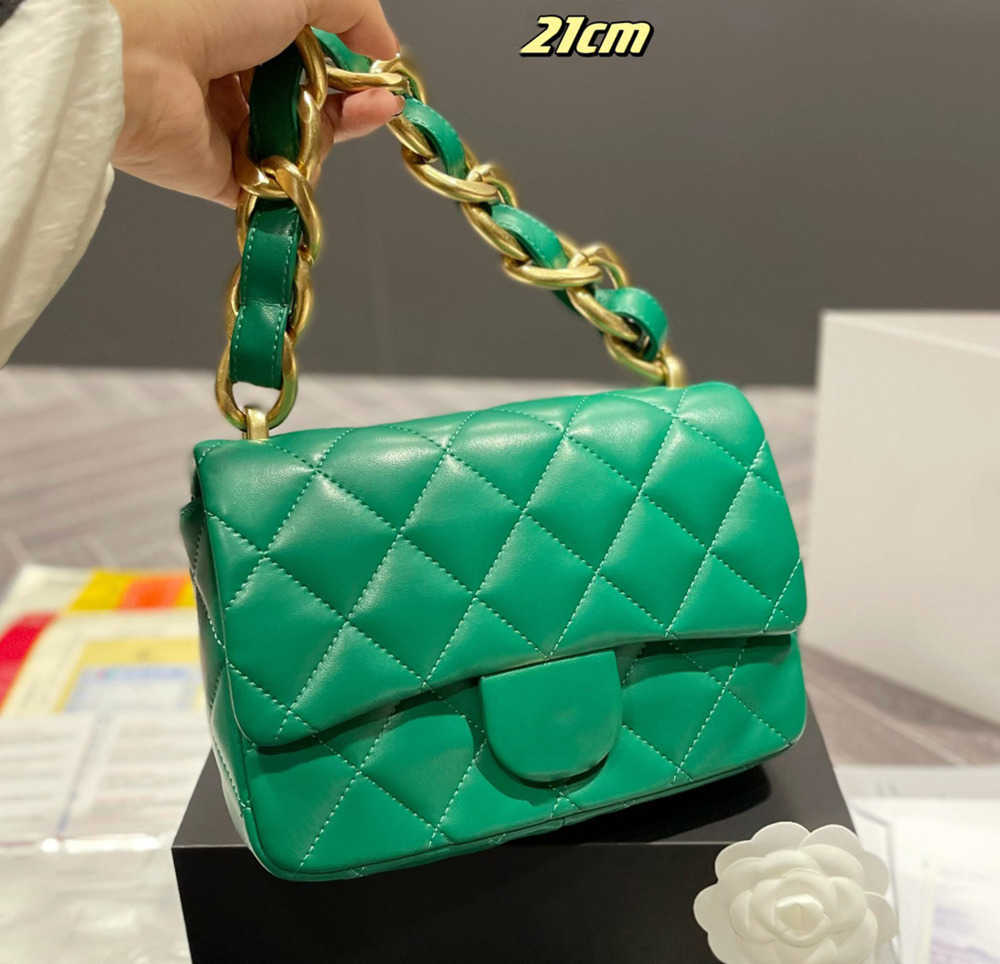 

Evening Bags Shoulder 5As 2022 Trendy Bold Chain Flap Top Calfskin Classic Quilted Plaid Metal Hardware Designer French Luxury Womens Mini Vintage HandbagsF, Sky blue 21cm