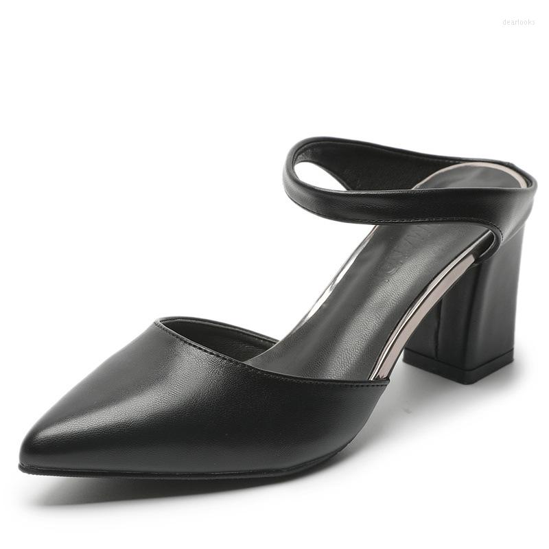 

Sandals 30-44 Pointed Chunky Heel High Heels Small Size Women Summer Sandal Female Block Shoes Ladies, 7cm heel