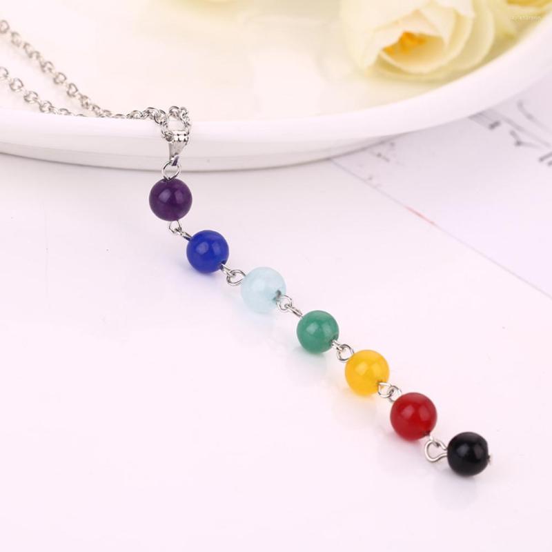 

Pendant Necklaces 1PCS Chakra Energy Necklace Natural Stone 8mm Beads Amethysts Lapis Lazuli Carnelian Healing Meditation Pendulum