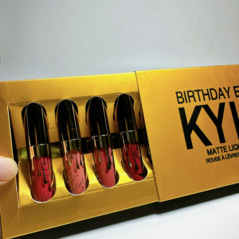 

Kylie Jenner Luxury Brand Makeup Lip Gloss Holiday Birthday Lipgloss Edition Lip kit 6 Color Matte WaterProof Fashion Collection, 6 pcs