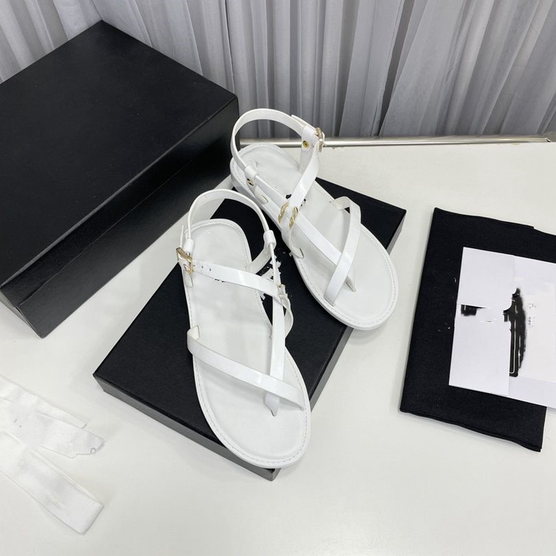 

Classic Women's Woven Chain Sandal Designer Fashion Luxury Elegant channel Simple Material Flat Shoes Comfortable Design gx5d
