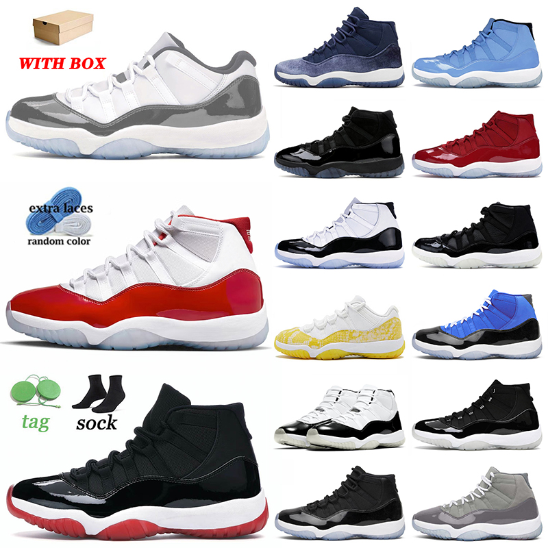 

11s Cement Grey Basketball Shoes With Box Jumpman 11 Cherry Bred High Concord Midnight Navy Pantone DMP Gamma Blue Cool Grey Trainers Sneakers Men Women Outdoor 36-47, B6 40-47 low legend blue