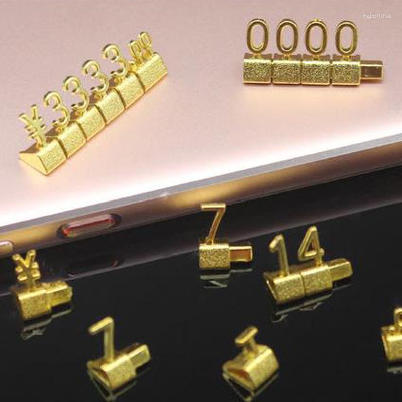 

Jewelry Pouches Watch Price Metal 3D Stereo Digital Assembly Dollar Euro Pound Combo Label 10 Numbers/bar