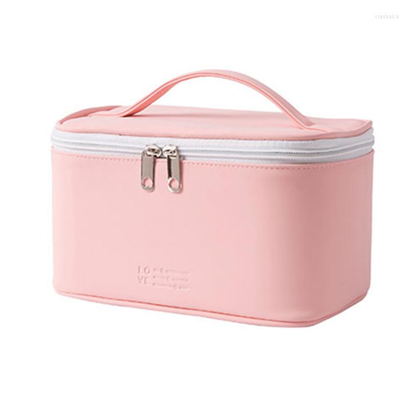 

Cosmetic Bags Portable Large-Capacity Waterproof PU Leather Wash Toiletry Storage Pouch Women Travel Make Up Organizer Case, Yellow