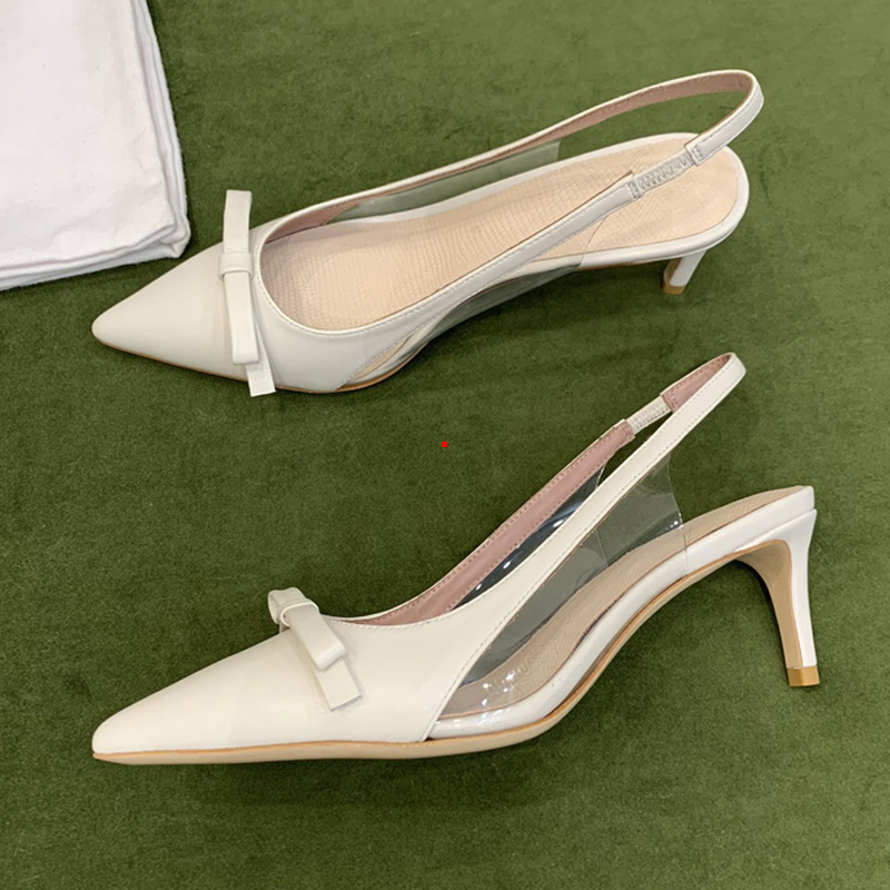 

2023 Dress Shoes High Heels Sandals Women's Wedding Pumps Shoes Women Summer Designer Pointed Toe Black Bowtie Fashion Canvas Party With Box -K368, Picture color