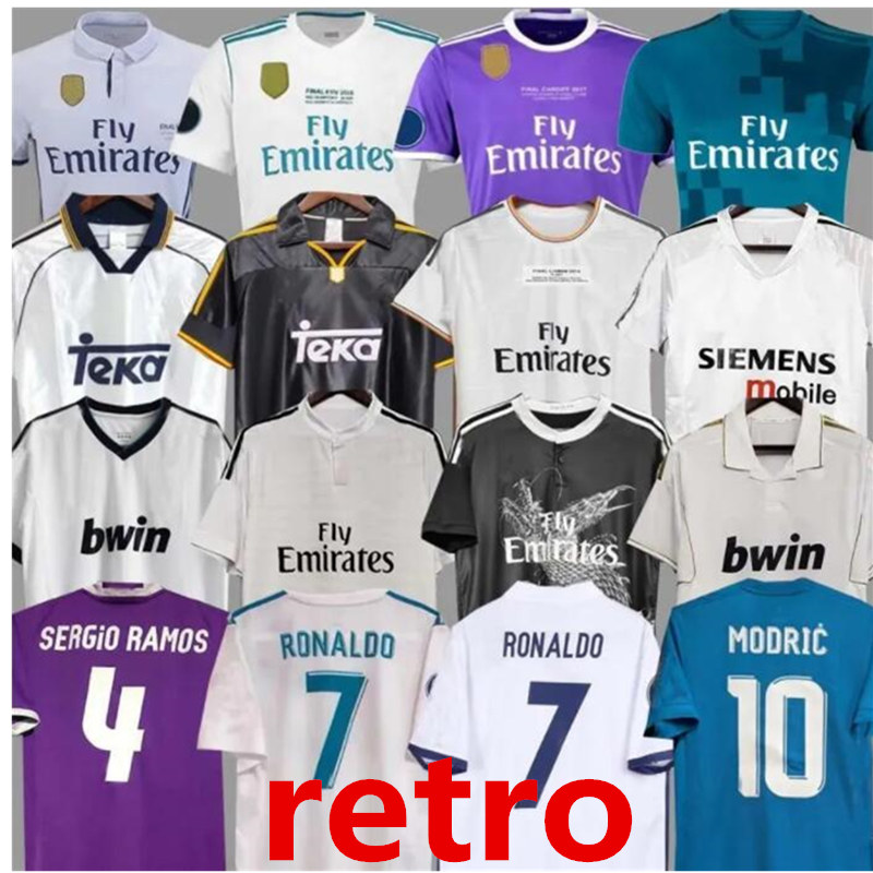 

Jerseys retro de futbol Guti Ramos Zamorano 13 14 15 16 17 18 Zidane Beckham Raul 94 95 96 97 98 99 00 01 02 03 04 05 Vin Jr Carlos Seedorf Camisetas de futbol, 1617