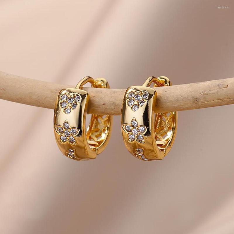 

Hoop Earrings Star Heart For Women Girls Luxury Stainless Steel Piercing 2023 Trending Aesthetic Jewelry Aretes Mujer