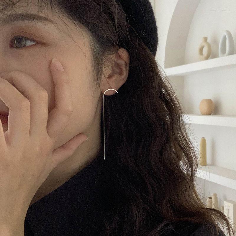 

Dangle Earrings Geometric Line Design Women Elegant Asymmetric Luxury Jewelry Fashion Banquet Bride Accessories Gift For Friend