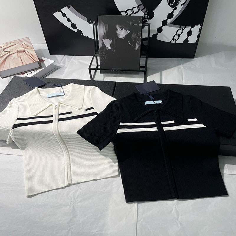 

23SS Women Knits Tees Casual T shirt Sweaters Style Corset Lady Slim Fashion Tanks Simple Casual Tops -L, White