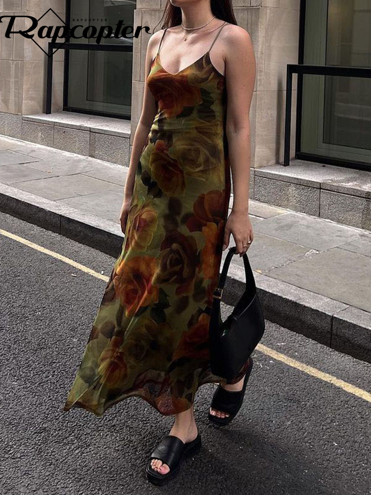 

Casual Dresses Rapcopter Floral Vintage Midi y2k Backless Fairycore Sundres Holiday French Party Beach Long Prom 90s 230420, As picture