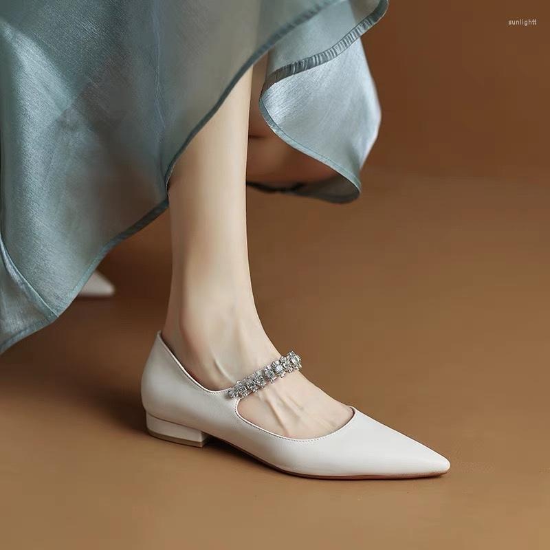 

Dress Shoes Rhinestone Square Buckle Elegant Pointed Women's 2023 Autumn Summer Sexy Party Pumps Casual Heels Zapatos, Pink