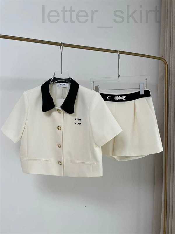 

Women' Shorts designer Summer New French Style Small Fragrance Embroidery Short Coat with High Waist Decorative Casual Set 70MM, Beige suit