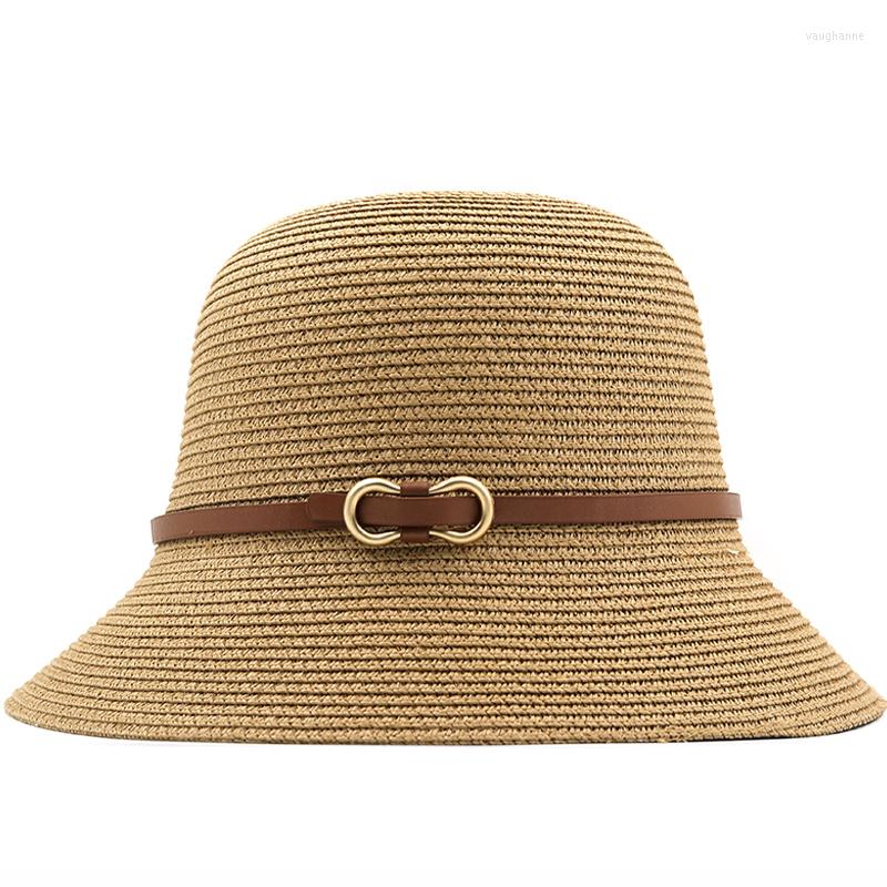

Wide Brim Hats Girl Straw Fisherman Hat Floppy Summer For Women Beach Panama Dome Bucket Femme Shade, Beige
