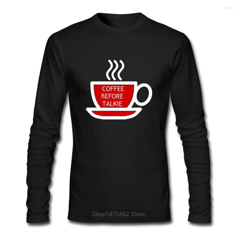 

Men's T Shirts COFFEE BEFORE TALKIE Letter Printed Men T-Shirt Funny Cotton Graphic Tshirts Casual Hipster Long Sleeve, No print