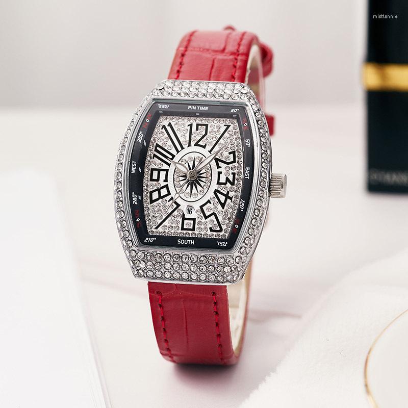 

Wristwatches Pintime Star Wine Barrel Watch Rectangular Belt Fashion Women's Quartz