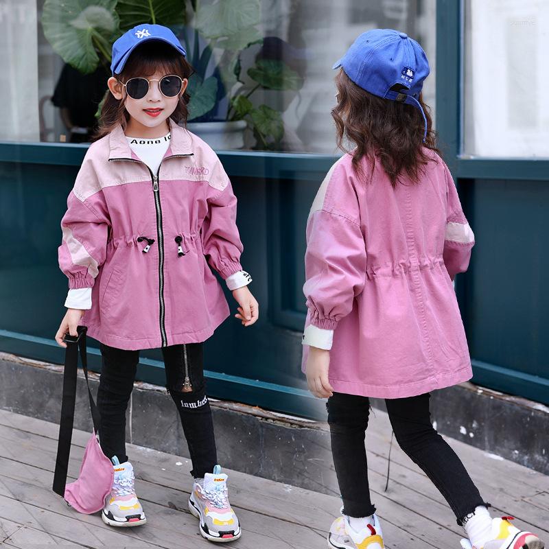 

Coat Girl'S Spring Clothing 2023 Style Western Korean-style Children's Network Red Trench CUHK Boy Girl To, Pink