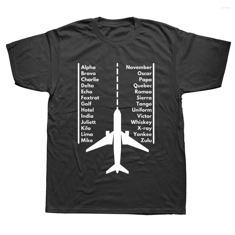 

Men's T Shirts Phonetica Alphabet Funny Pilot Aviation Airplane Graphic Cotton Streetwear Short Sleeve Birthday Gifts Summer T-shirt, Navy