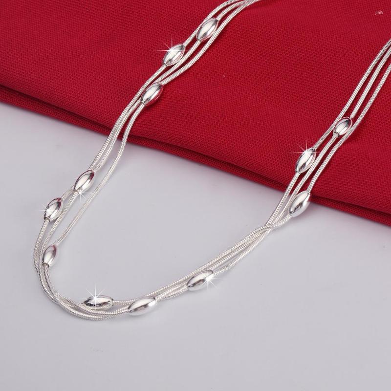 

Chains High Quality Fashion 925 Stamp Silver Charms Beads Necklace For Women Trends Jewelry Party Wedding Accessories