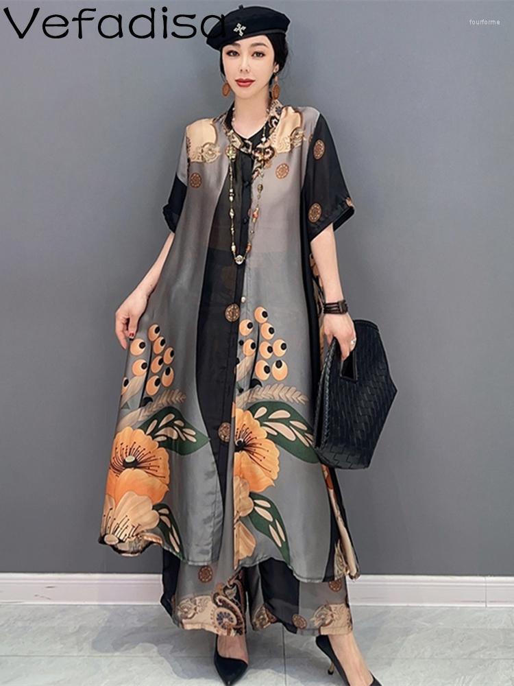 

Women's Two Piece Pants Vefadisa 2023 Fashion Style Chiffon Two-piece Casual Trousers Women Spring Versatile Wear Trendy Girl Cool Trend, Color