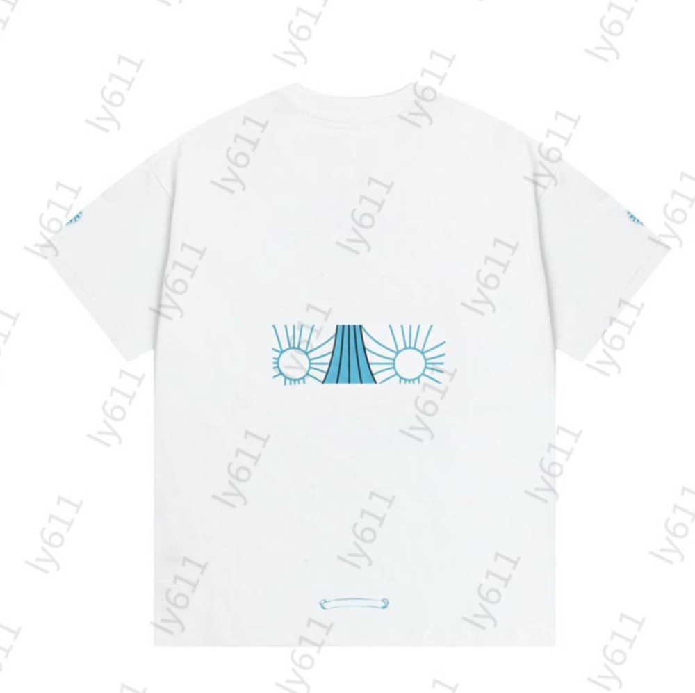 

Mens White T-shirts Summer Spring Designer Clothes Fashion Casual Versatile Horseshoe Flower Cross Brand Logo Printed Round Neck Short Sleeves Men Top 0206, 12