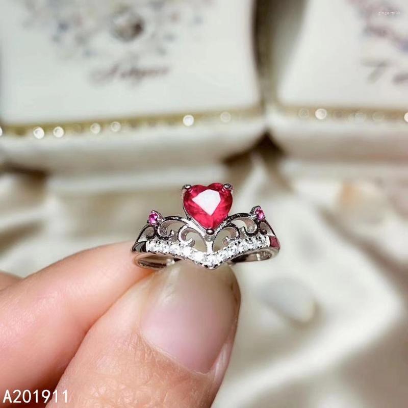 

Cluster Rings KJJEAXCMY Fine Jewelry 925 Sterling Silver Inlaid Natural Ruby Gemstone Female Ring Support Detection Fashion Noble