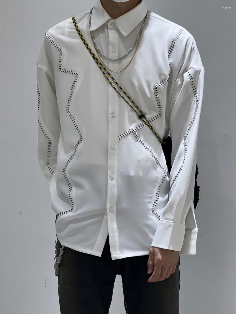 

Men's Casual Shirts DC4613Fashion Men's 2023 Runway Luxury European Design Party Style Clothing, Picture shown