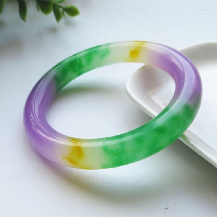 

Bangle 2023 Natural Real Jade Bangles Three Color Quartz Bracelet Give A Girl Friend Jewelry Jadeite