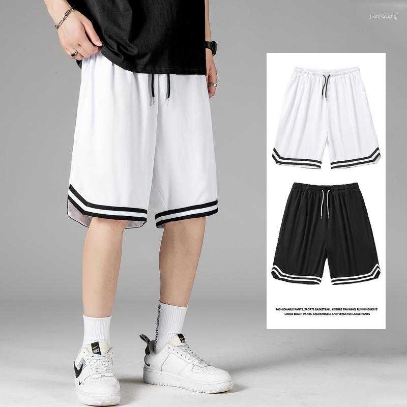 

Men's Shorts CARDE HOMES 2023 Summer Sporty Wind Loose Quarter Pants High Street Bsketball Quick Drying Lce Silk Ventilate, Black