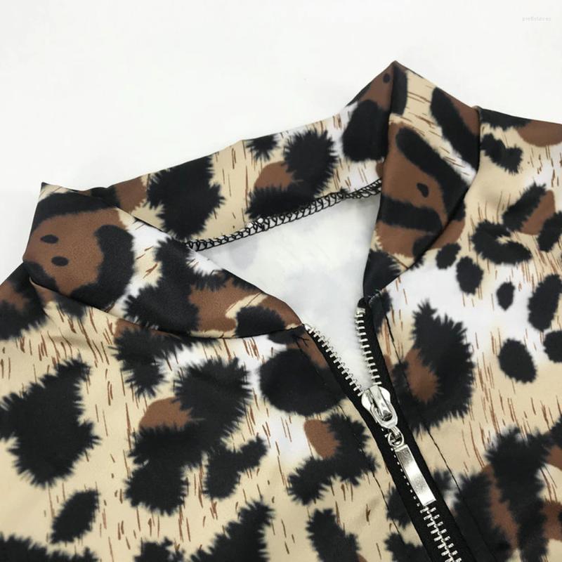 

Women's Jackets Fashion Women Long Sleeve Jacket Sweater Casual Ladies Leopard Print Cardigan Zipper Short Outwear Coat, Picture shown