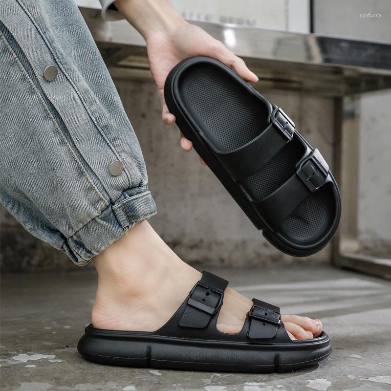 

Slippers Women Men Soft Sandals Couple Beach Casual Shoes EVA Slides Original Flip-flop Summer 2023 Men's, Black
