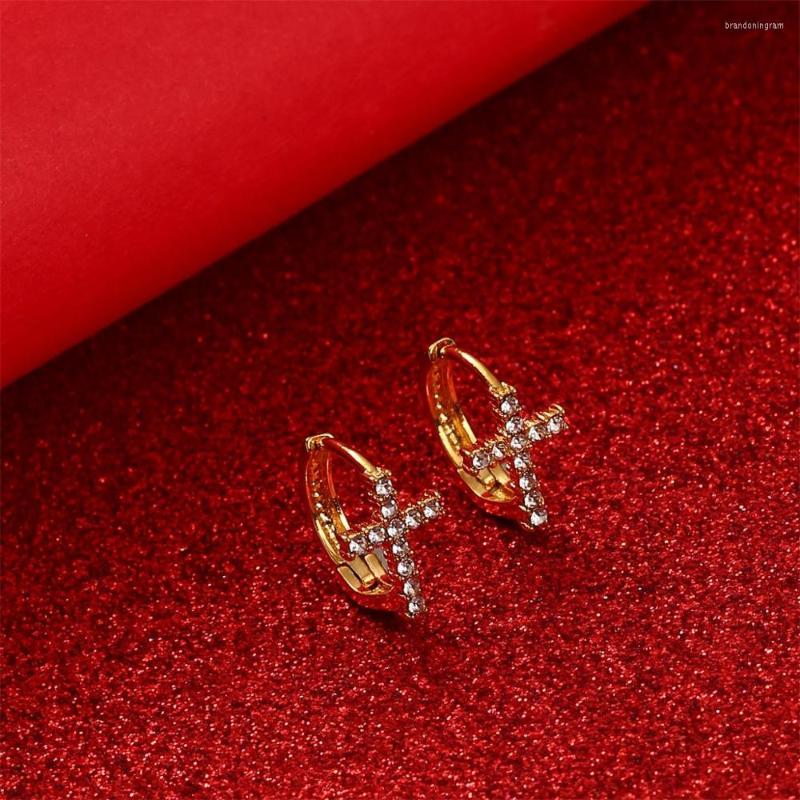 

Hoop Earrings Small Cross Women Girl Wholesale Africa Religious Wedding Party Gift