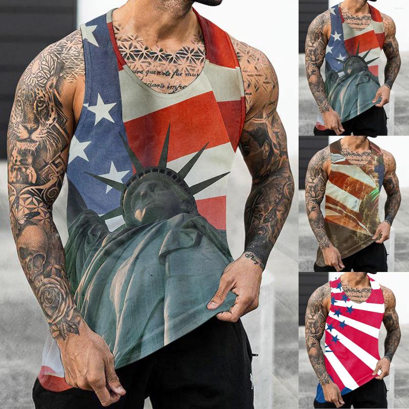 

Men's Tank Tops Workout T Men Fashion Spring Summer Casual Sleeveless O Neck Printed Blouse Shirts Mens Beach, Coffee
