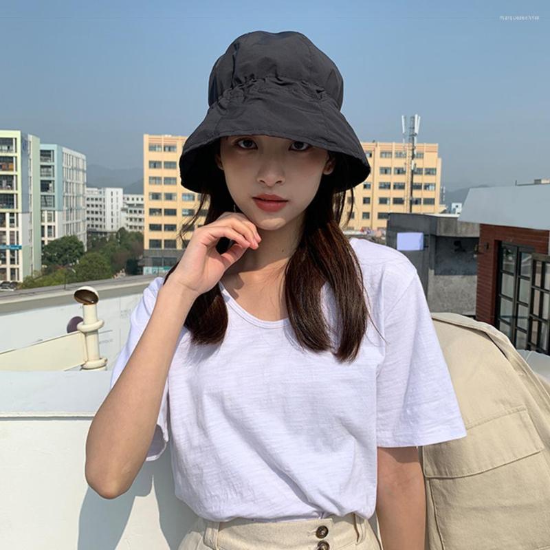 

Wide Brim Hats Solid Color Useful Sun Hat Convenient Visor Waterproof Outdoor Supply, Black