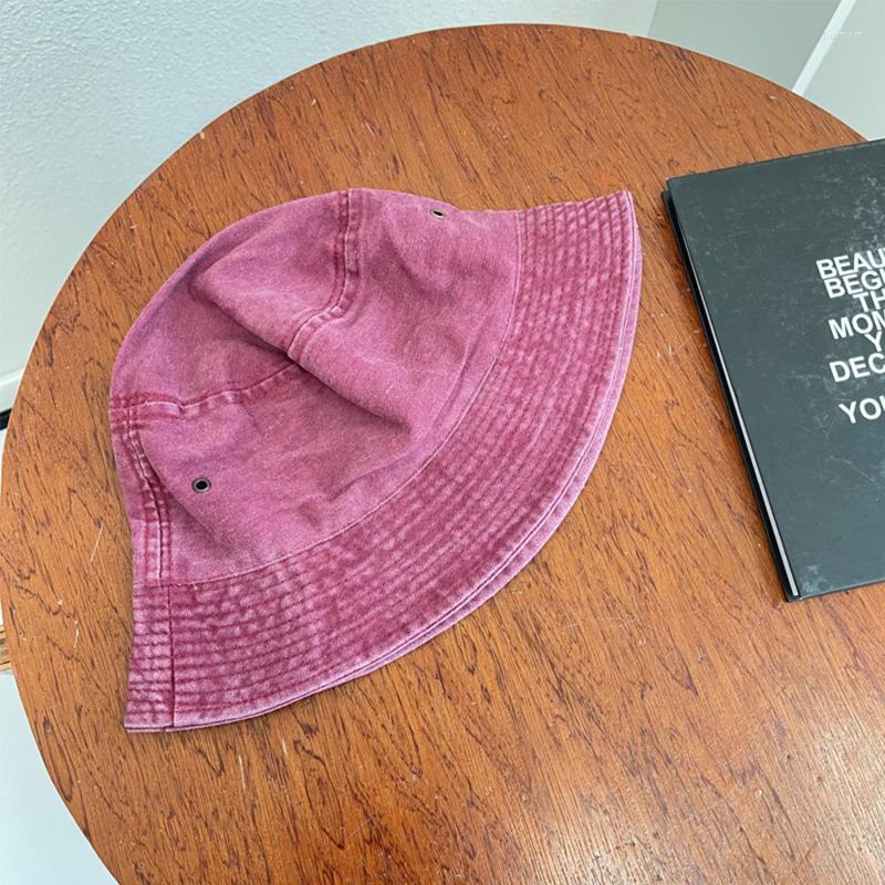 

Berets Washed Denim Bucket Hat Women Fisherman's Unisex Bob Caps Hip Hop Gorros Men Panama Windproof Outdoor, Khaki