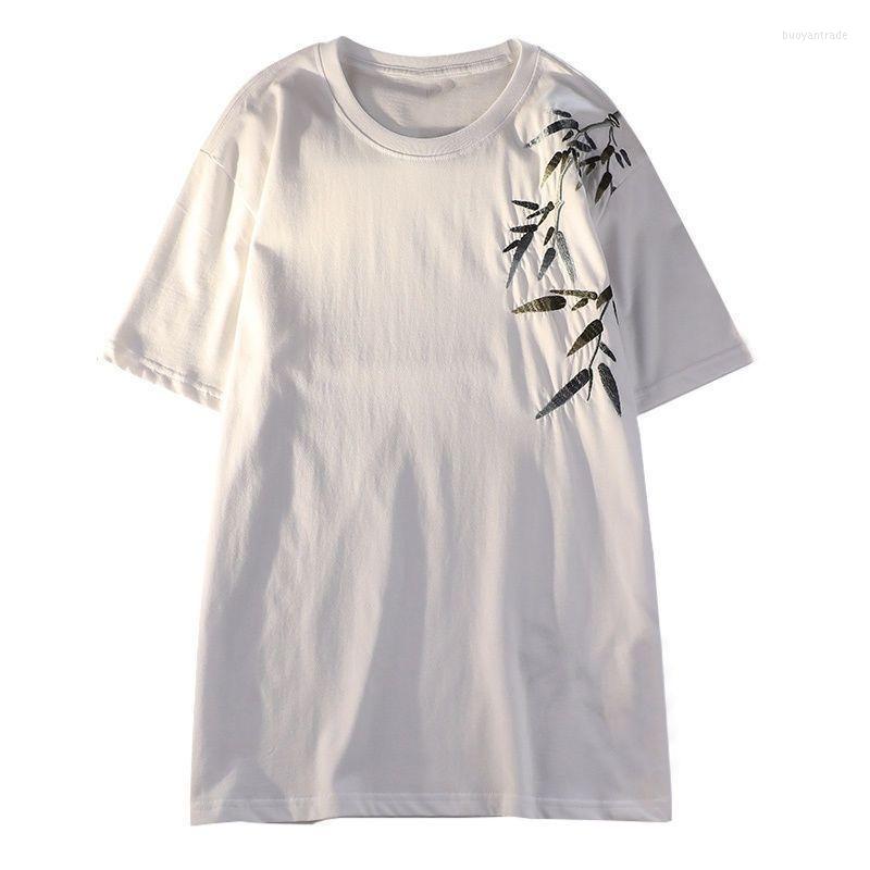 

Men's T Shirts Chinese Bamboo Cotton Short Sleeve O Neck Summer Teens Oversized Men Clothing Trend Japan Streetwear High Quality, Black