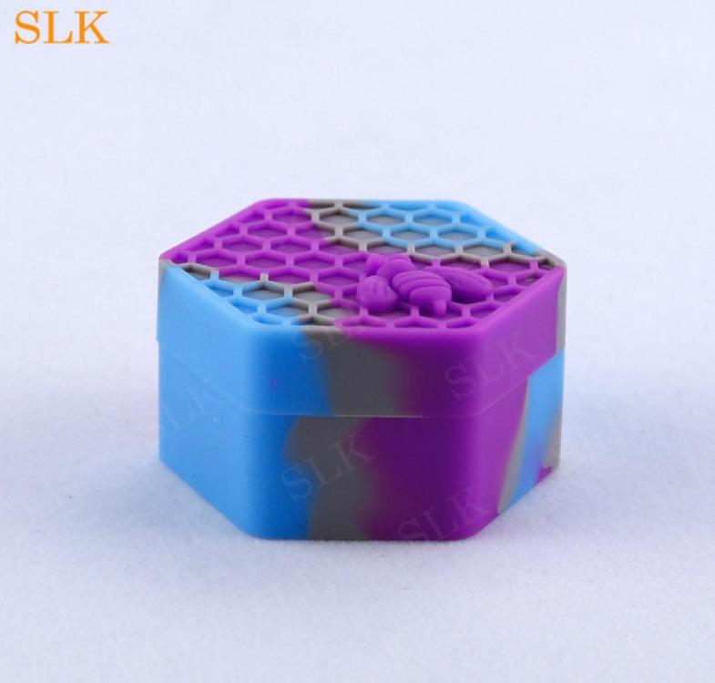 

Honeycomb wax containers jars dabs vaporizer oil container dry herb silicone storage box for concentrate wax oil hexagon container2332021