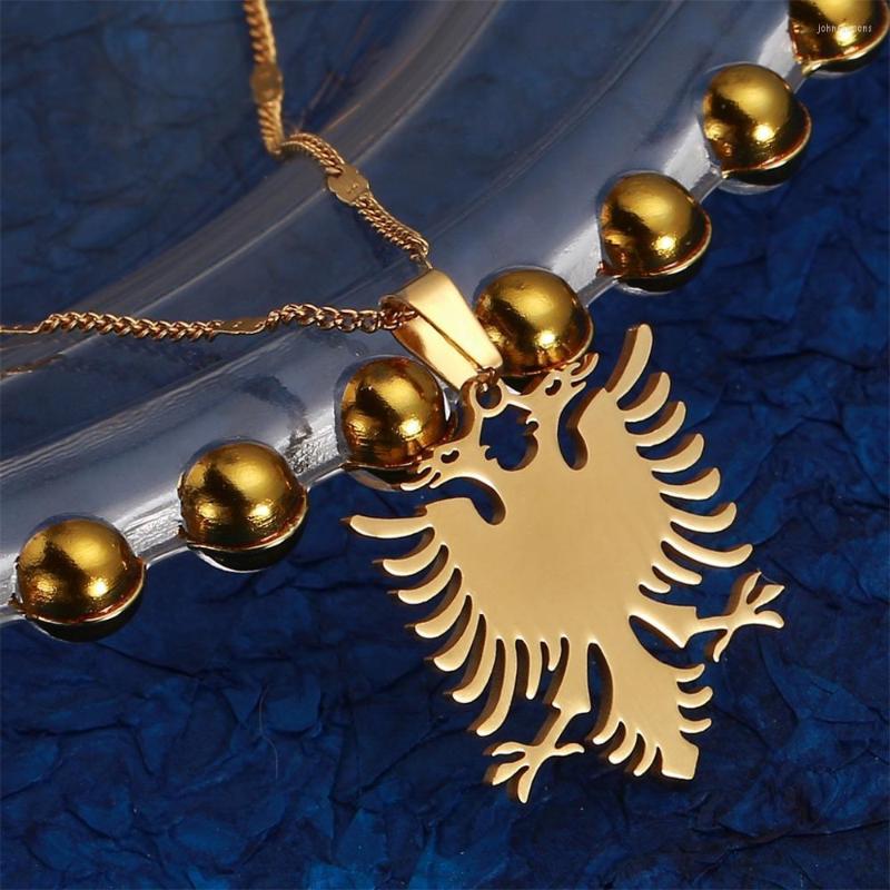 

Pendant Necklaces Stainless Steel Albania Eagle Ethnic Women Men Chain Jewelry