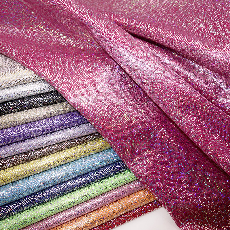 

Fabric 150cm Wide Glitter Laser Polyester Fabric Iridescent Holographic Wedding Party Background Doll Clothing Decor Material DIY 230419