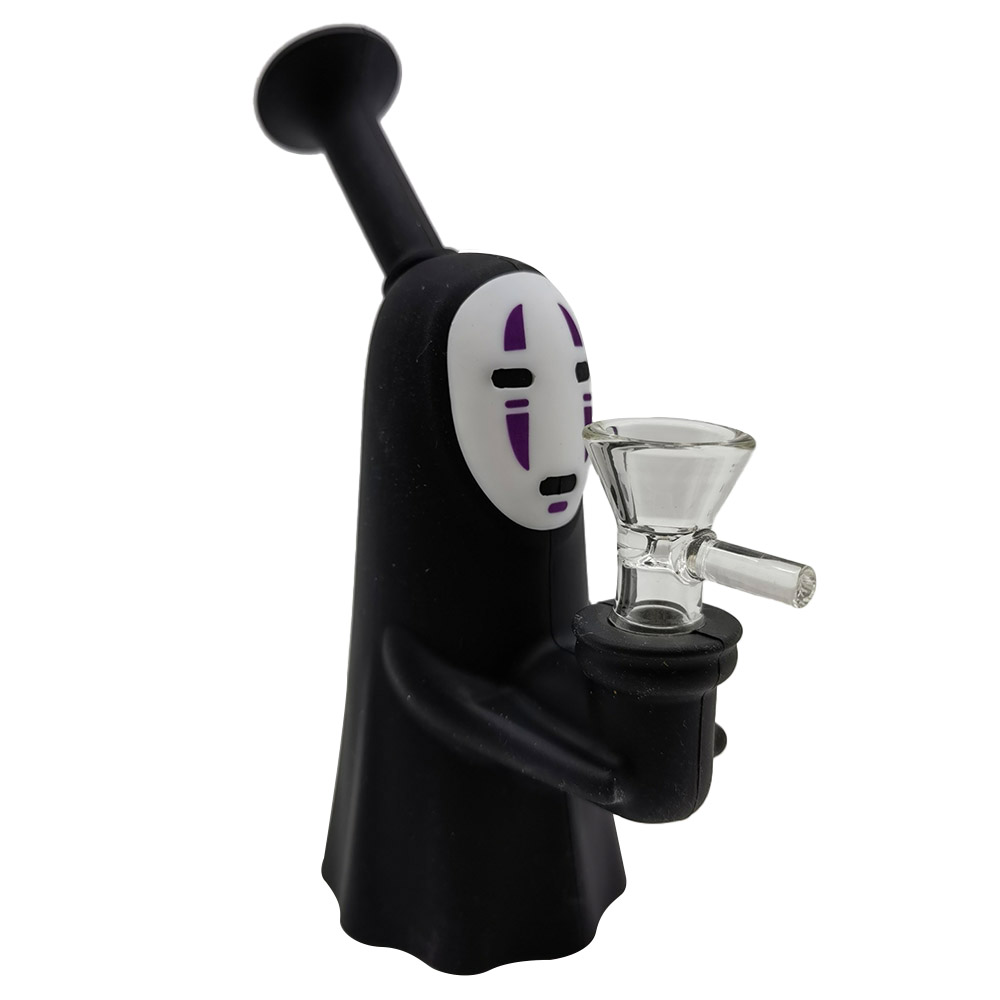 

6 inch Smoking Bong No Face Spirited Away Hookah Smoking Pipe Silicone Bong Water Pipes Glass Bowl with 14mm Bowl